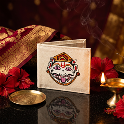 Orissa Pattachitra-Off-white-Canvas And Muslin-Men Wallet